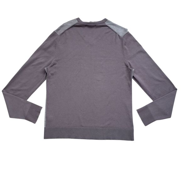 Banana Republic Sweater Mens Small Gray Two Tone Silk Blend Preppy - Picture 8 of 11